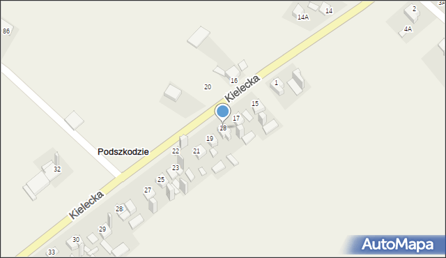 Podszkodzie, Podszkodzie, 18, mapa Podszkodzie