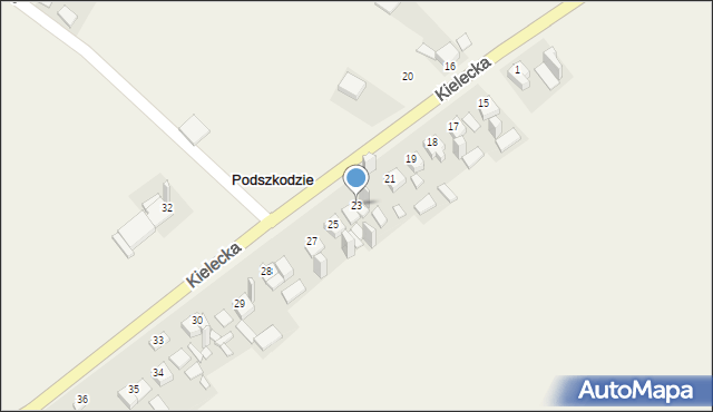 Podszkodzie, Podszkodzie, 23, mapa Podszkodzie