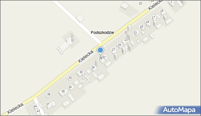 Podszkodzie, Podszkodzie, 28, mapa Podszkodzie