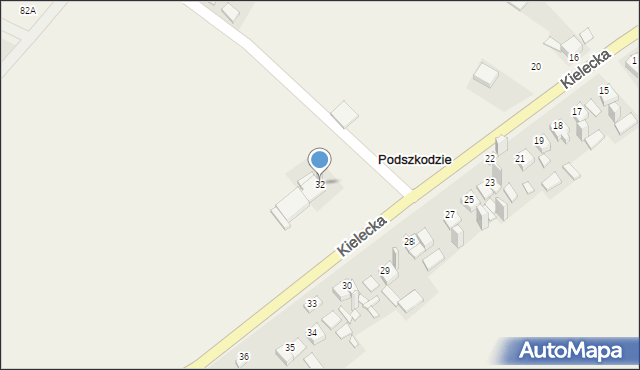 Podszkodzie, Podszkodzie, 32, mapa Podszkodzie