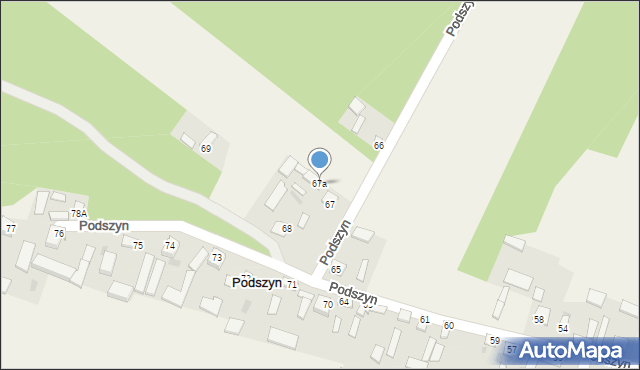 Podszyn, Podszyn, 67a, mapa Podszyn