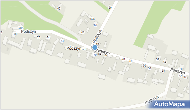 Podszyn, Podszyn, 70, mapa Podszyn