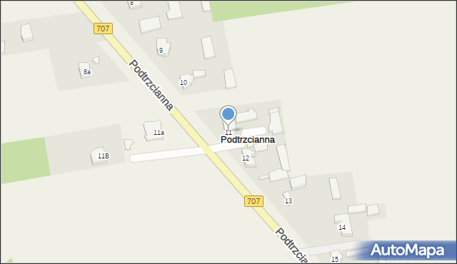 Podtrzcianna, Podtrzcianna, 11, mapa Podtrzcianna