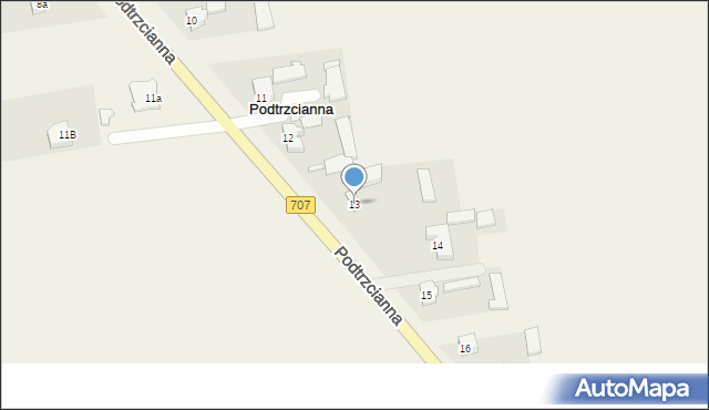 Podtrzcianna, Podtrzcianna, 13, mapa Podtrzcianna