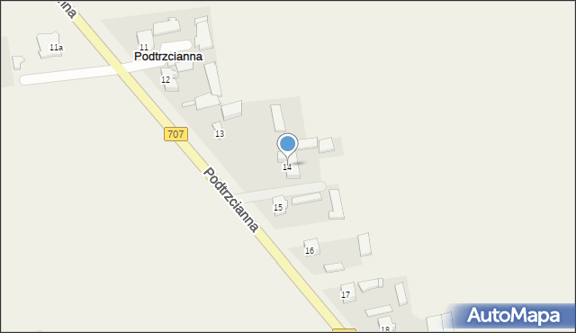 Podtrzcianna, Podtrzcianna, 14, mapa Podtrzcianna