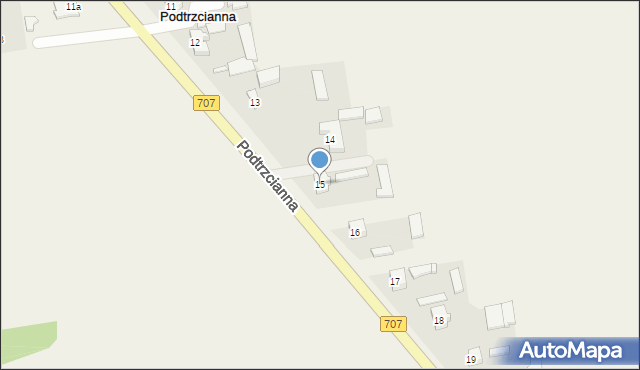 Podtrzcianna, Podtrzcianna, 15, mapa Podtrzcianna