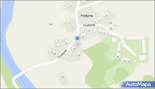 Podtynie, Podtynie, 23, mapa Podtynie