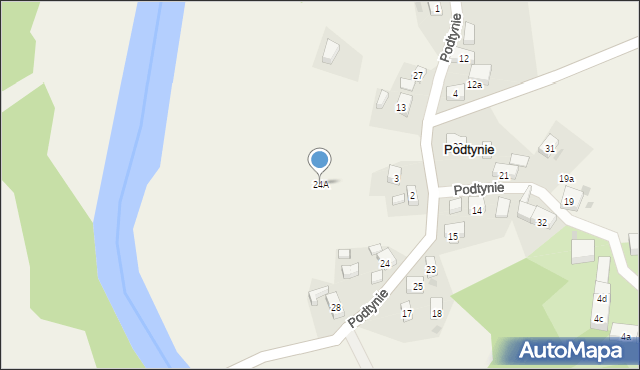 Podtynie, Podtynie, 24A, mapa Podtynie