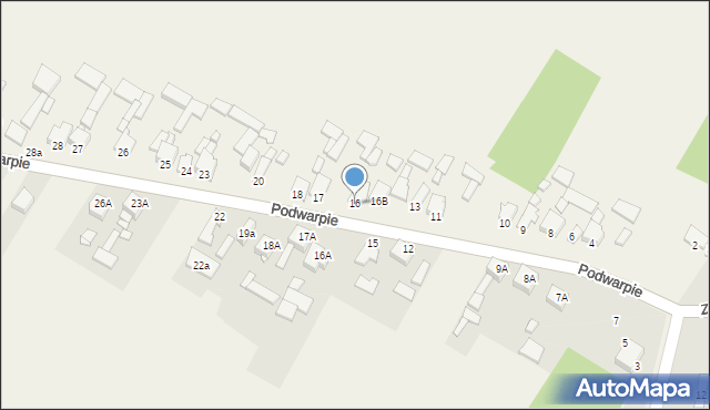 Podwarpie, Podwarpie, 16, mapa Podwarpie