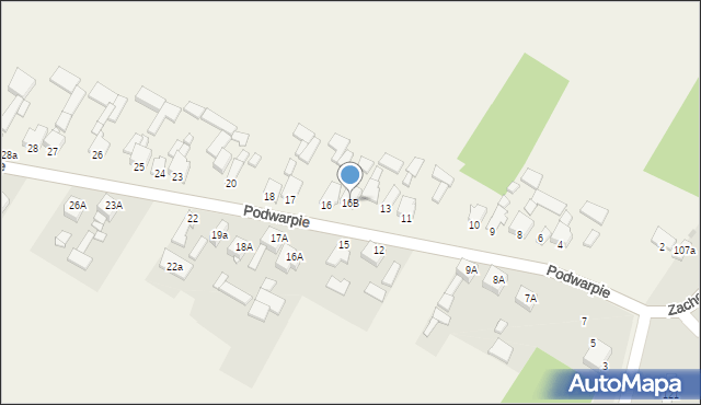 Podwarpie, Podwarpie, 16B, mapa Podwarpie