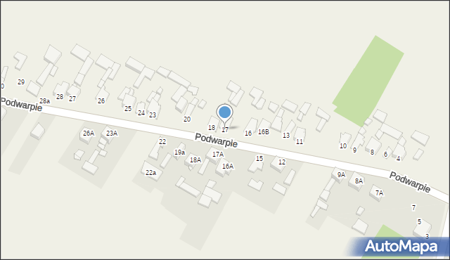 Podwarpie, Podwarpie, 17, mapa Podwarpie