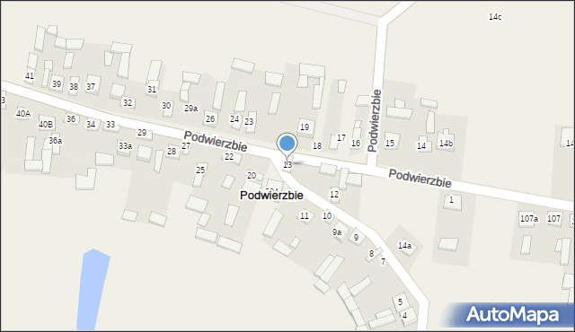 Podwierzbie, Podwierzbie, 13, mapa Podwierzbie