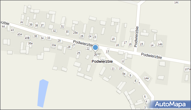 Podwierzbie, Podwierzbie, 20, mapa Podwierzbie