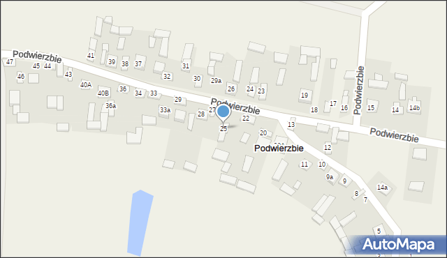 Podwierzbie, Podwierzbie, 25, mapa Podwierzbie