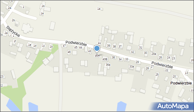 Podwierzbie, Podwierzbie, 40A, mapa Podwierzbie