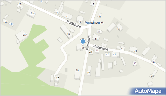 Podwilcze, Podwilcze, 25, mapa Podwilcze