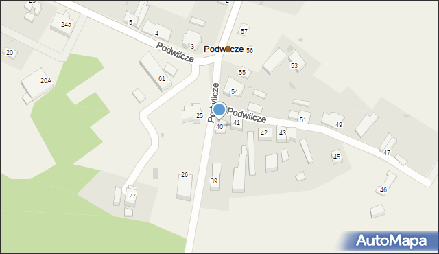 Podwilcze, Podwilcze, 40, mapa Podwilcze