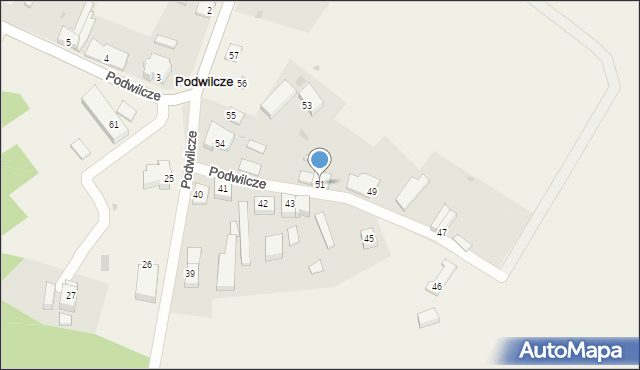 Podwilcze, Podwilcze, 51, mapa Podwilcze