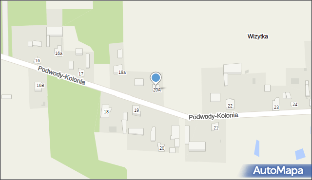 Podwody-Kolonia, Podwody-Kolonia, 20A, mapa Podwody-Kolonia