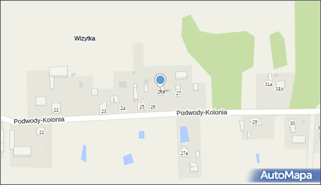 Podwody-Kolonia, Podwody-Kolonia, 26a, mapa Podwody-Kolonia