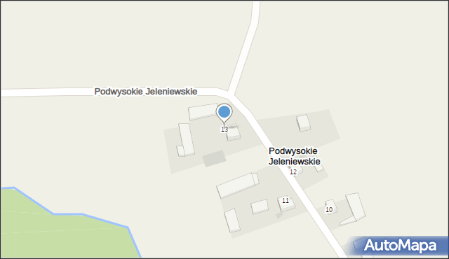 Podwysokie Jeleniewskie, Podwysokie Jeleniewskie, 13, mapa Podwysokie Jeleniewskie