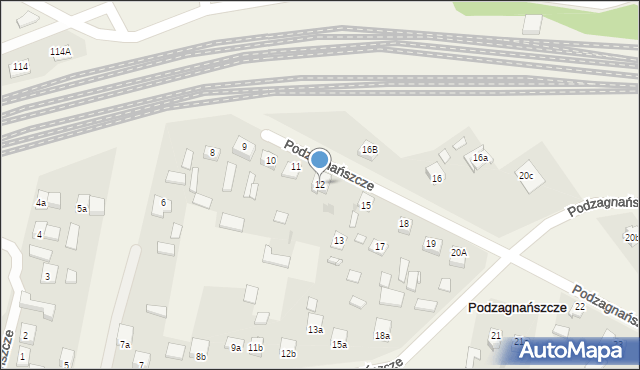 Podzagnańszcze, Podzagnańszcze, 12, mapa Podzagnańszcze
