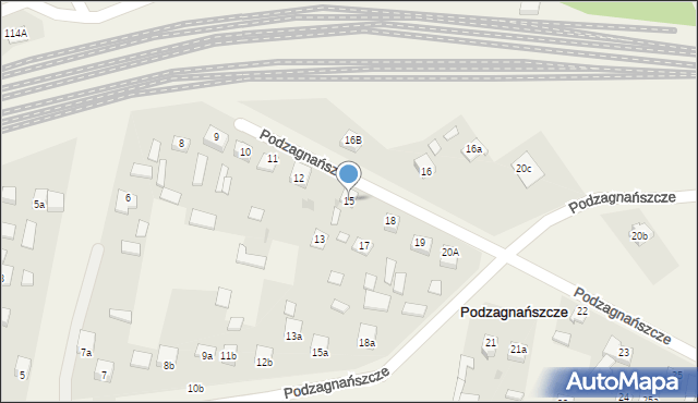 Podzagnańszcze, Podzagnańszcze, 15, mapa Podzagnańszcze