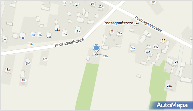 Podzagnańszcze, Podzagnańszcze, 20, mapa Podzagnańszcze