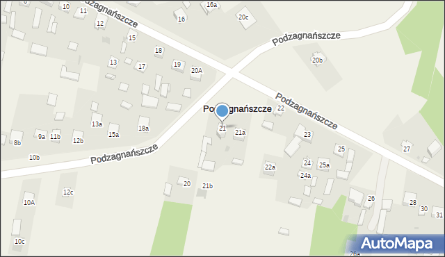 Podzagnańszcze, Podzagnańszcze, 21, mapa Podzagnańszcze