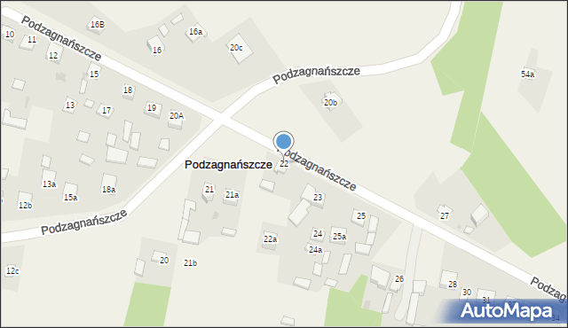 Podzagnańszcze, Podzagnańszcze, 22, mapa Podzagnańszcze