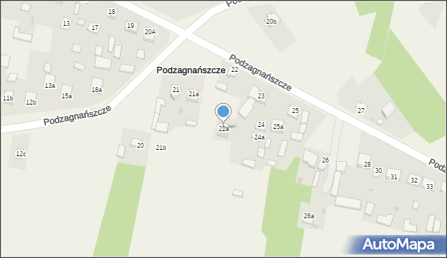 Podzagnańszcze, Podzagnańszcze, 22a, mapa Podzagnańszcze