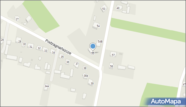 Podzagnańszcze, Podzagnańszcze, 55, mapa Podzagnańszcze