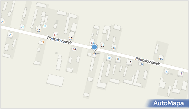 Podzakrzówek, Podzakrzówek, 12, mapa Podzakrzówek