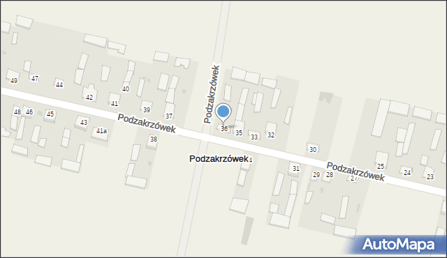 Podzakrzówek, Podzakrzówek, 36, mapa Podzakrzówek