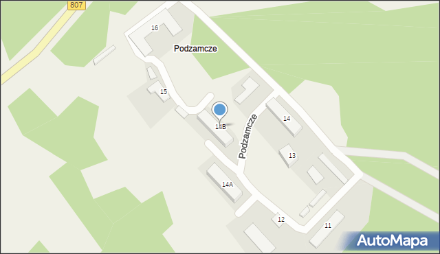 Podzamcze, Podzamcze, 14B, mapa Podzamcze