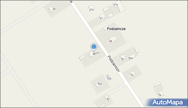 Podzamcze, Podzamcze, 49, mapa Podzamcze