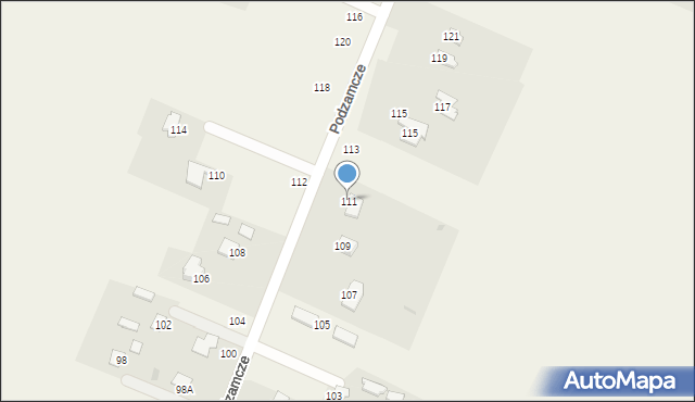 Podzamcze, Podzamcze, 111, mapa Podzamcze