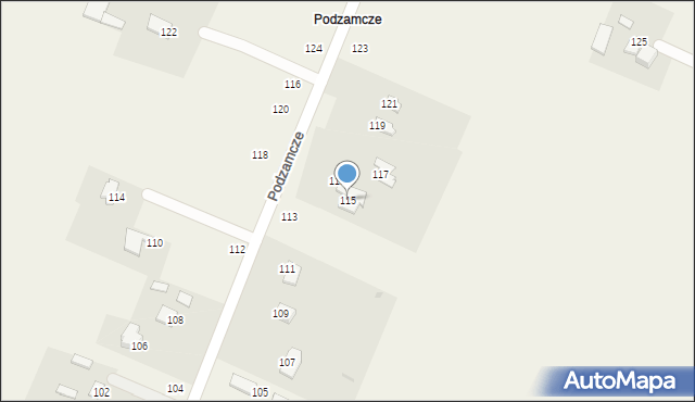 Podzamcze, Podzamcze, 115, mapa Podzamcze