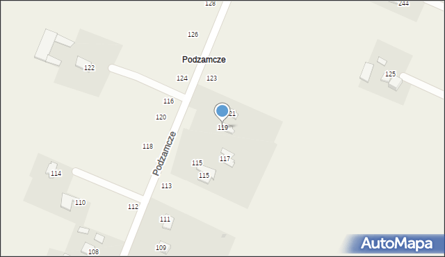 Podzamcze, Podzamcze, 119, mapa Podzamcze