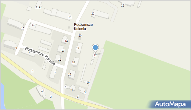 Podzamcze, Podzamcze, 17, mapa Podzamcze