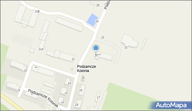 Podzamcze, Podzamcze, 20, mapa Podzamcze