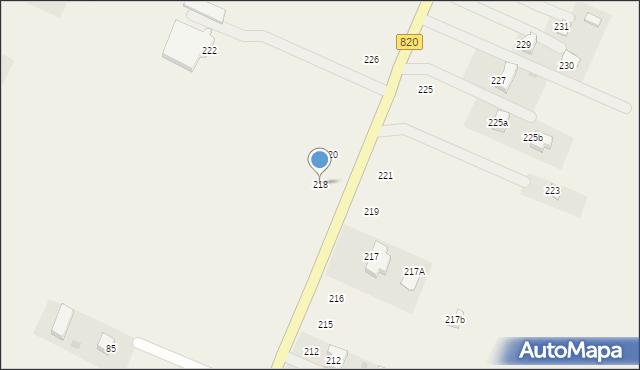 Podzamcze, Podzamcze, 218, mapa Podzamcze