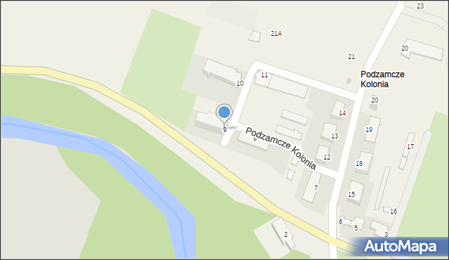 Podzamcze, Podzamcze, 9, mapa Podzamcze