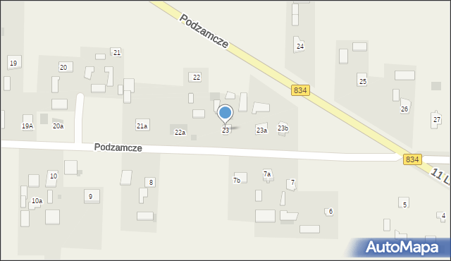 Podzamcze, Podzamcze, 23, mapa Podzamcze