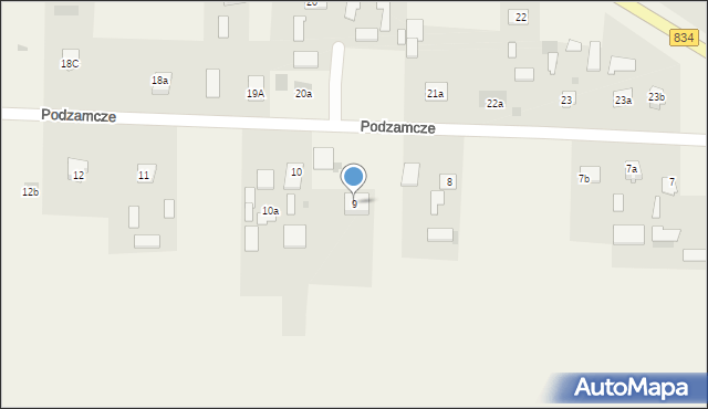 Podzamcze, Podzamcze, 9, mapa Podzamcze