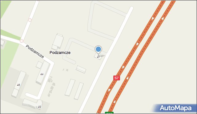 Podzamcze, Podzamcze, 47, mapa Podzamcze