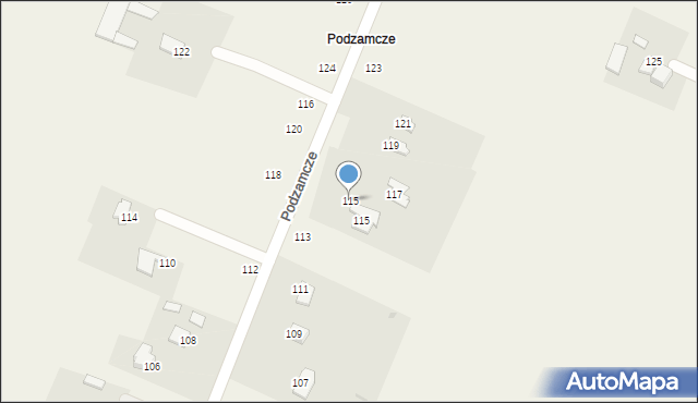 Podzamcze Kolonia, Podzamcze Kolonia, 115, mapa Podzamcze Kolonia