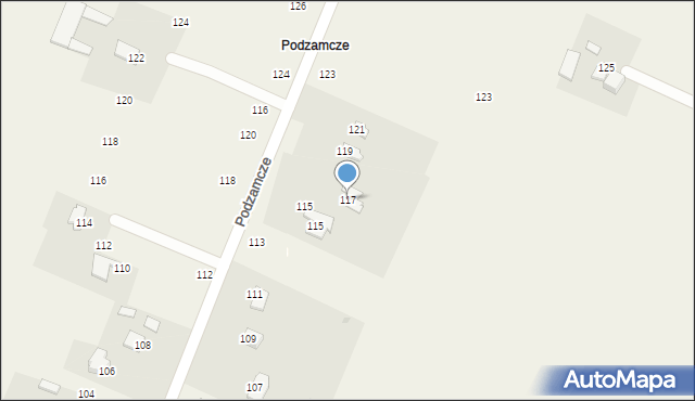 Podzamcze Kolonia, Podzamcze Kolonia, 117, mapa Podzamcze Kolonia