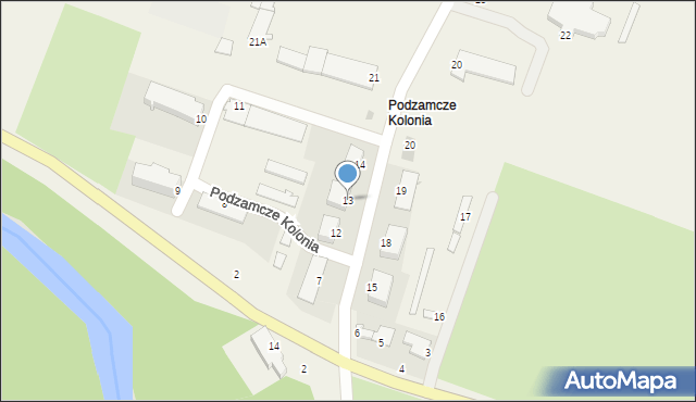 Podzamcze Kolonia, Podzamcze Kolonia, 13, mapa Podzamcze Kolonia