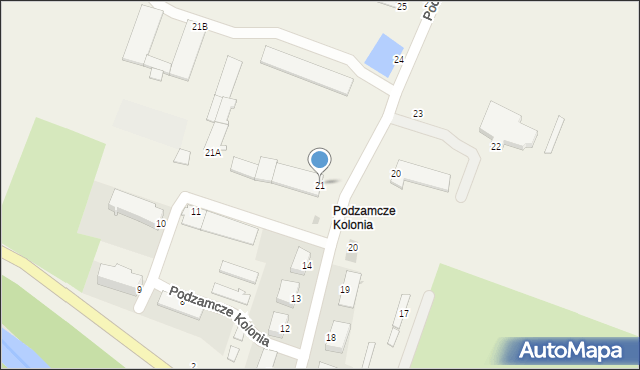 Podzamcze Kolonia, Podzamcze Kolonia, 21, mapa Podzamcze Kolonia